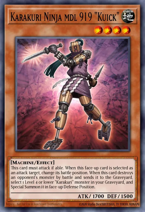 Karakuri Ninja mdl 919 "Kuick", card STOR-EN028 from Storm of Ragnarok