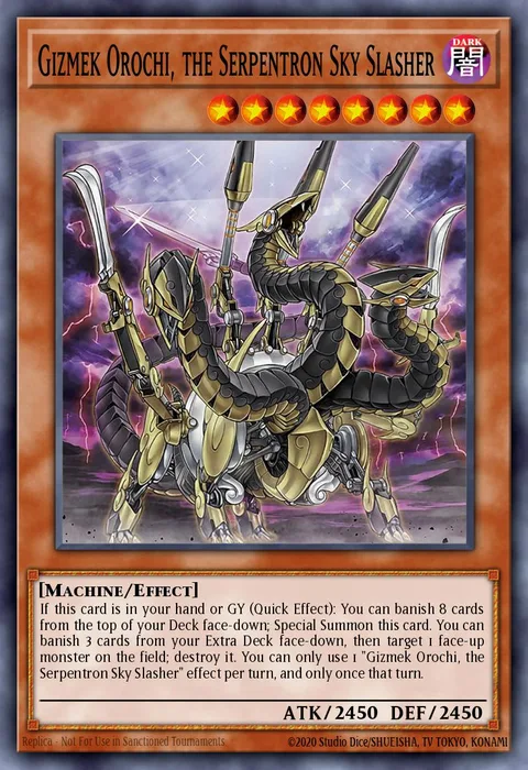Gizmek Orochi, the Serpentron Sky Slasher, card RIRA-EN029 from Rising Rampage