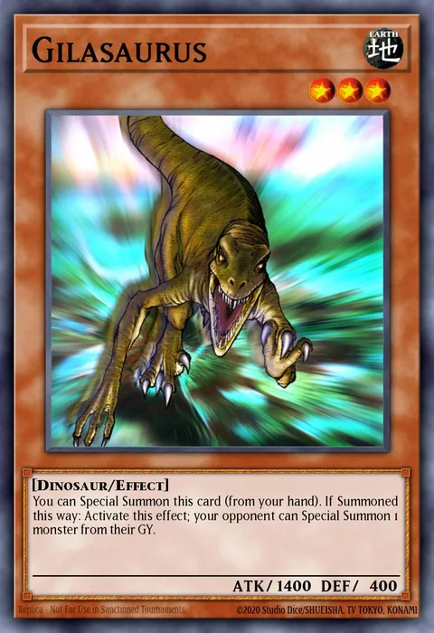 Gilasaurus, card BP02-EN013 from Battle Pack 2: War of the Giants