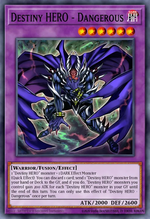 Destiny HERO - Dangerous, card LEHD-ENA34 from Legendary Hero Decks