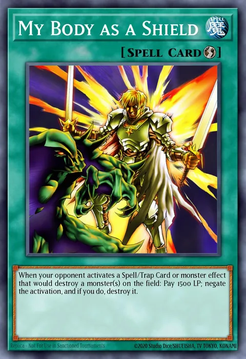 My Body as a Shield, card CP01-EN015 from Champion Pack: Game One