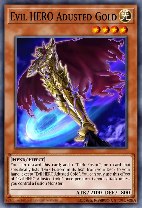 Evil HERO Adusted Gold, card LED5-EN013 from Legendary Duelists: Immortal Destiny