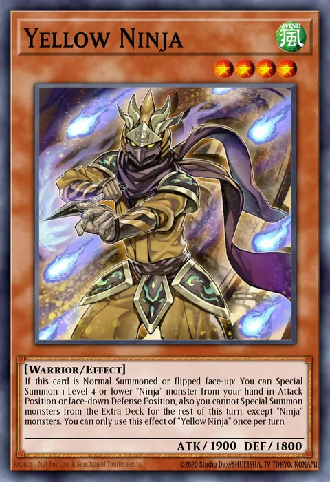 Yellow Ninja, card SHVA-EN012 from Shadows in Valhalla