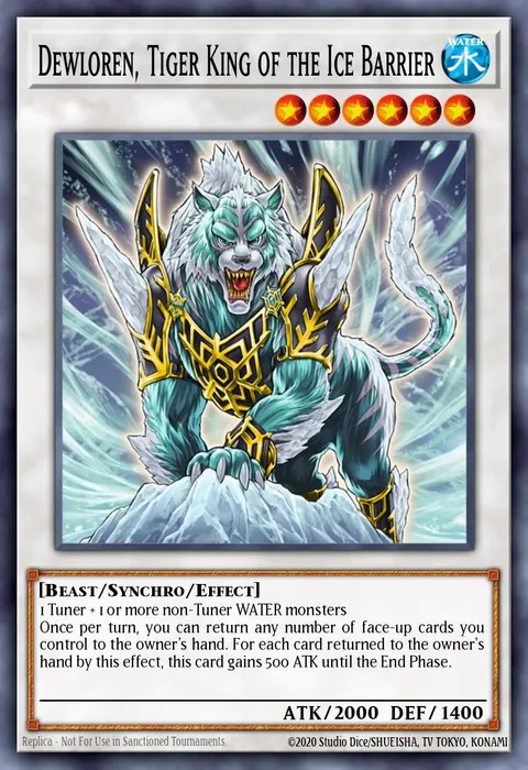 Dewloren, Tiger King of the Ice Barrier, card HA02-EN027 from Hidden Arsenal 2