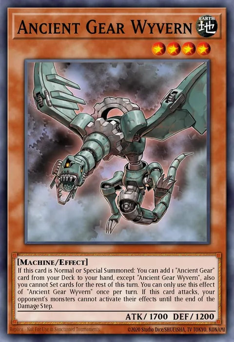 Ancient Gear Wyvern, card SR03-EN003 from Machine Reactor Structure Deck