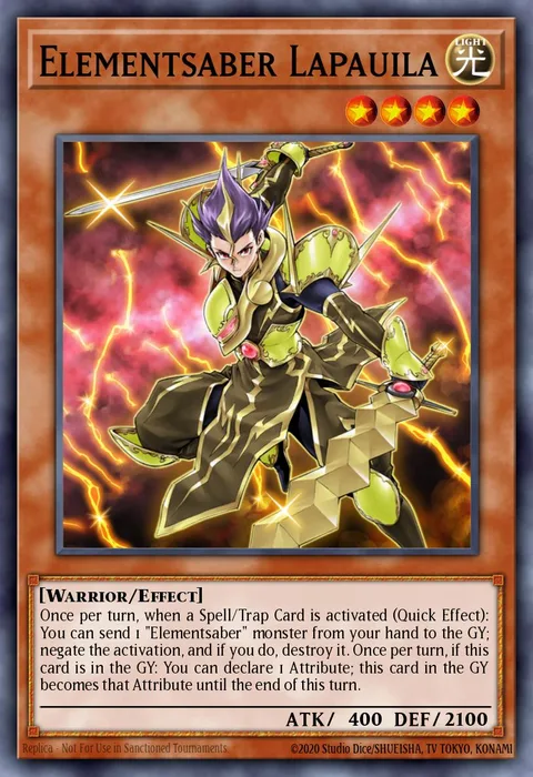 Elementsaber Lapauila, card FLOD-EN023 from Flames of Destruction