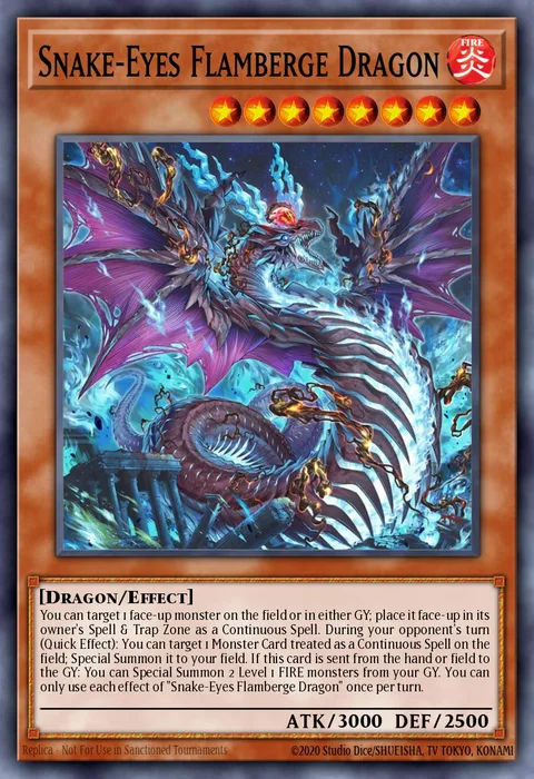 Snake-Eyes Flamberge Dragon, card RA03-EN033 from Quarter Century Bonanza