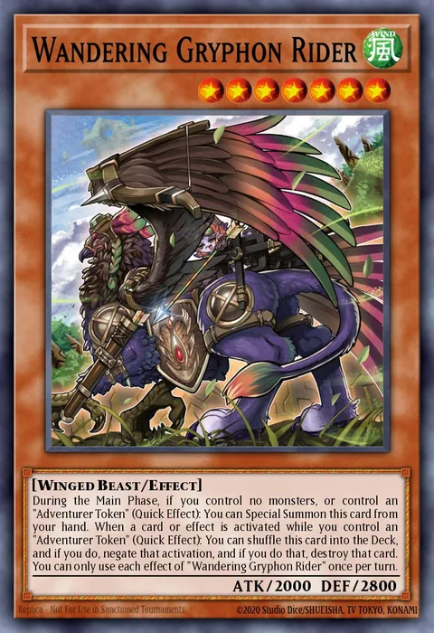 Wandering Gryphon Rider, carte GRCR-EN028 de The Grand Creators