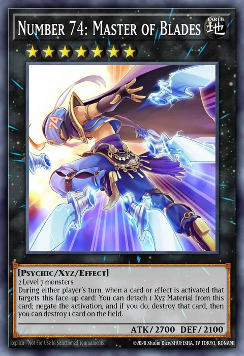 Number 74: Master of Blades, card NUMH-EN032 from Number Hunters