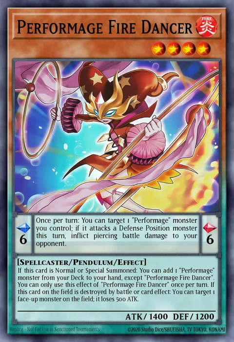 Performage Fire Dancer, card MZTM-EN049 from Maze of the Master
